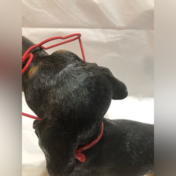 The most adorable red heart shaped glasses wearing dachshund dog puppy decor new - Picture 10 of 16